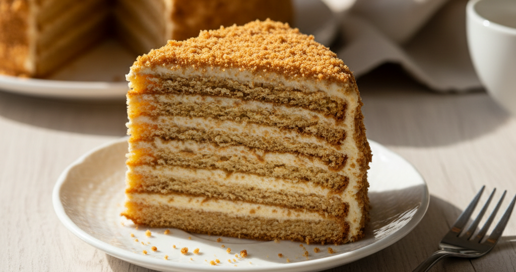 Медовик за 30 минут: коржи жарю на сковороде, а не пеку 🍯