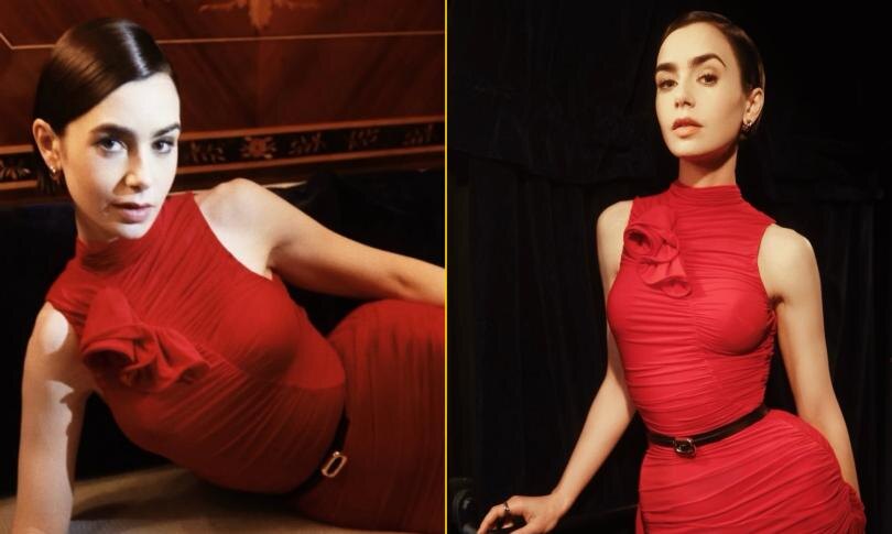    Источник: Социальные сети | Лили Коллинз блистает в платье от Magda Butrym