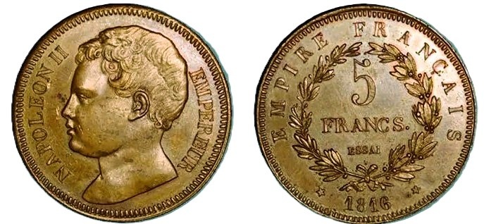 монета 5 франков 