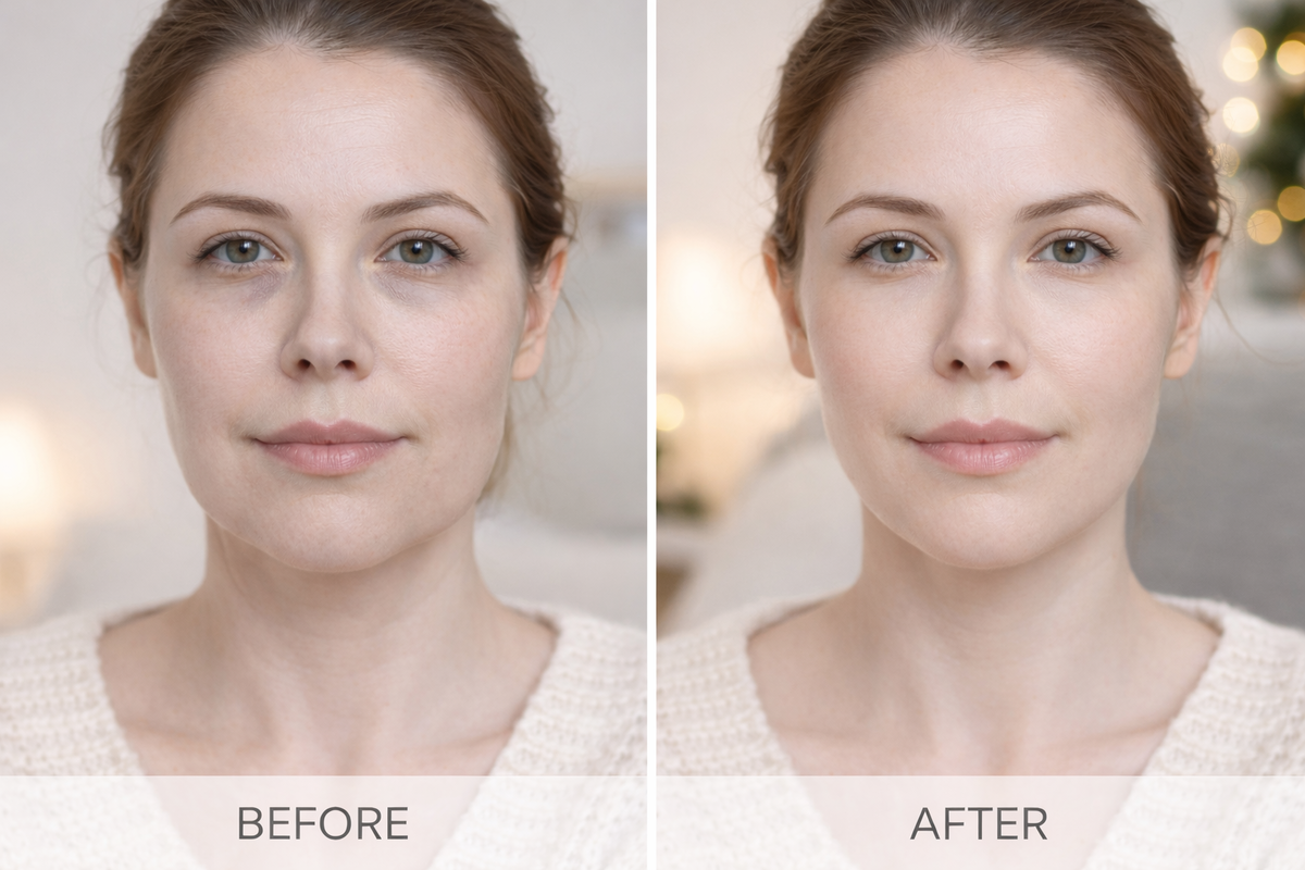 фото до массажа лица и после