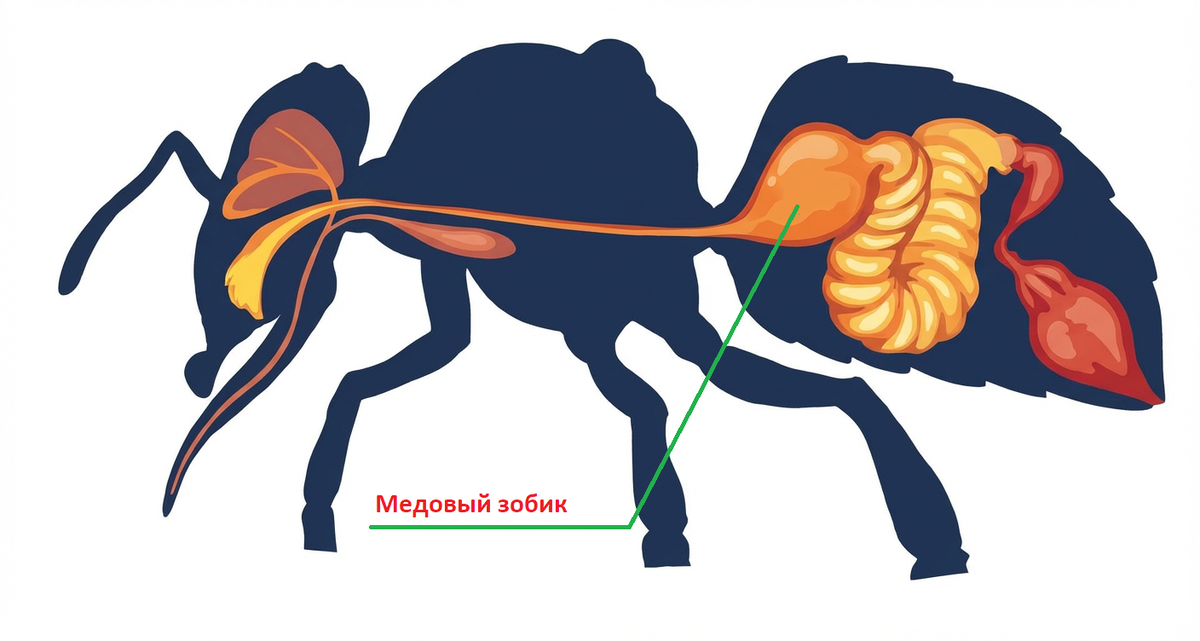 Желудки пчелы
