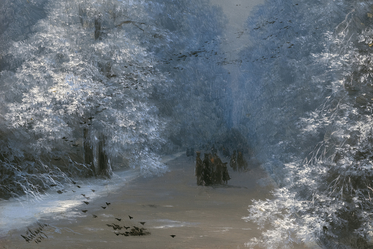 Иван Айвазовский (1817-1900). Зимний пейзаж (фрагмент). 1876 год. Частная коллекция.