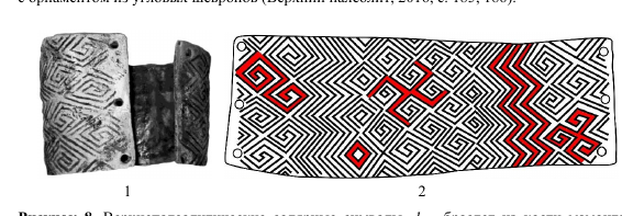 Браслет из кости мамонта с солярными символами. Стоянка Мезин (20 тыс лет)