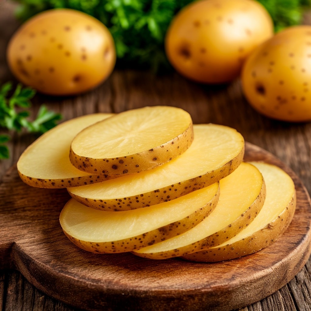 резаный сырой картофель