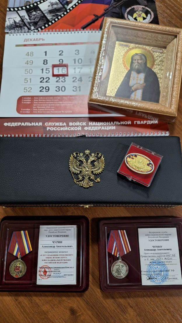    Александр Чурин получил медали