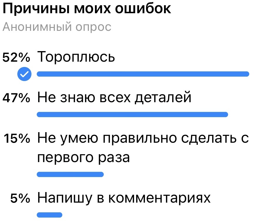 Результаты опроса в @DemyanovaPRO