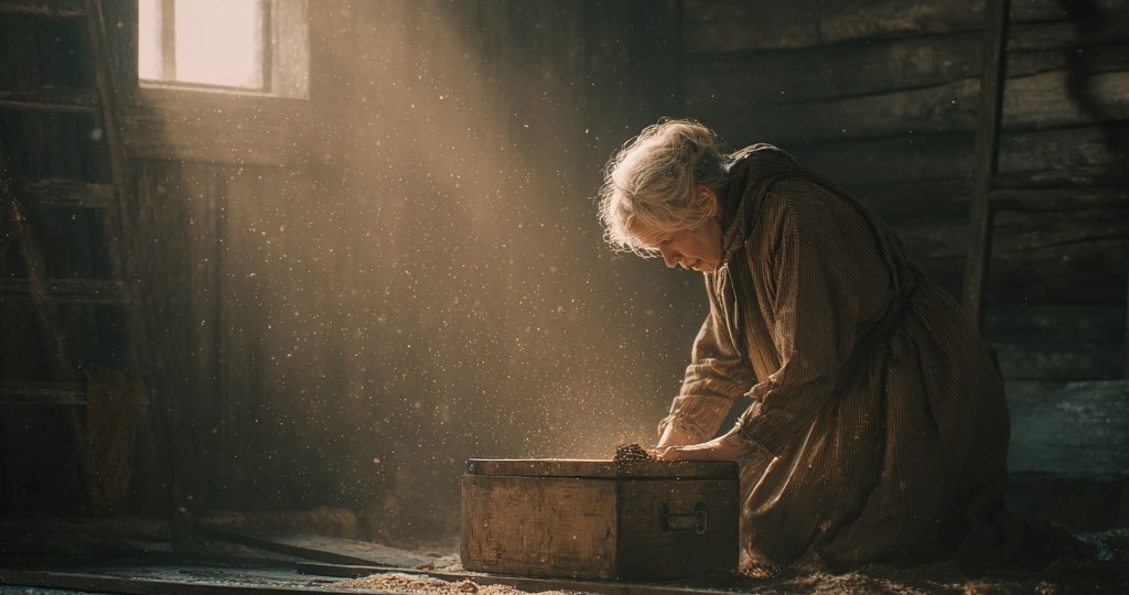 Убирала баню покойного мужа и подняла половицу у печки: под ней лежал металлический ящик, а в нём — его прощальное письмо