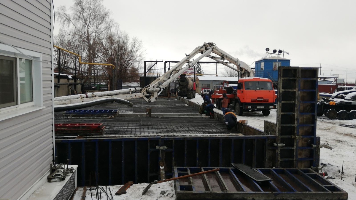 Заливка фундамента