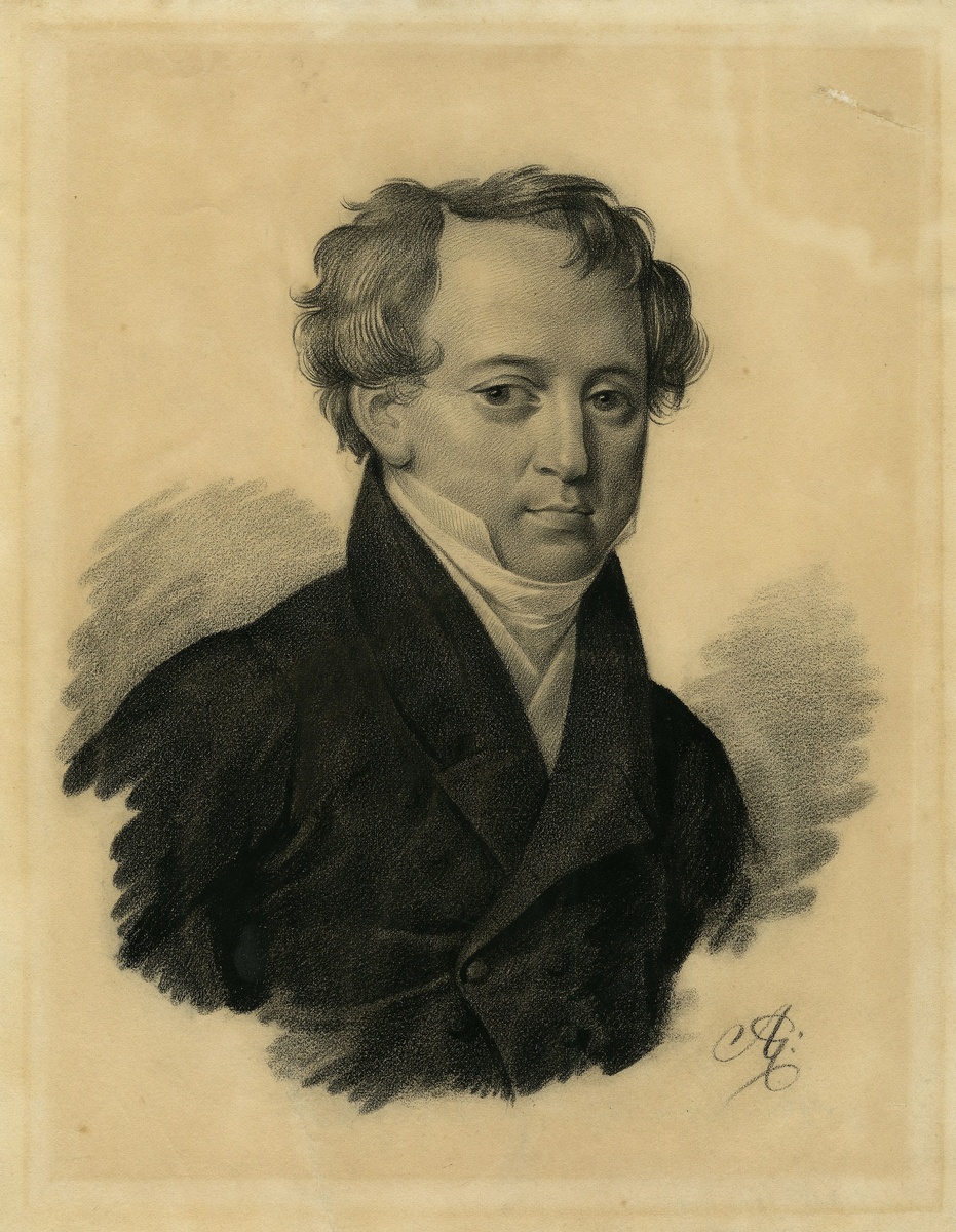 🔳 Портрет Ф.И. Тютчева. 1825 г. Итальянский карандаш.