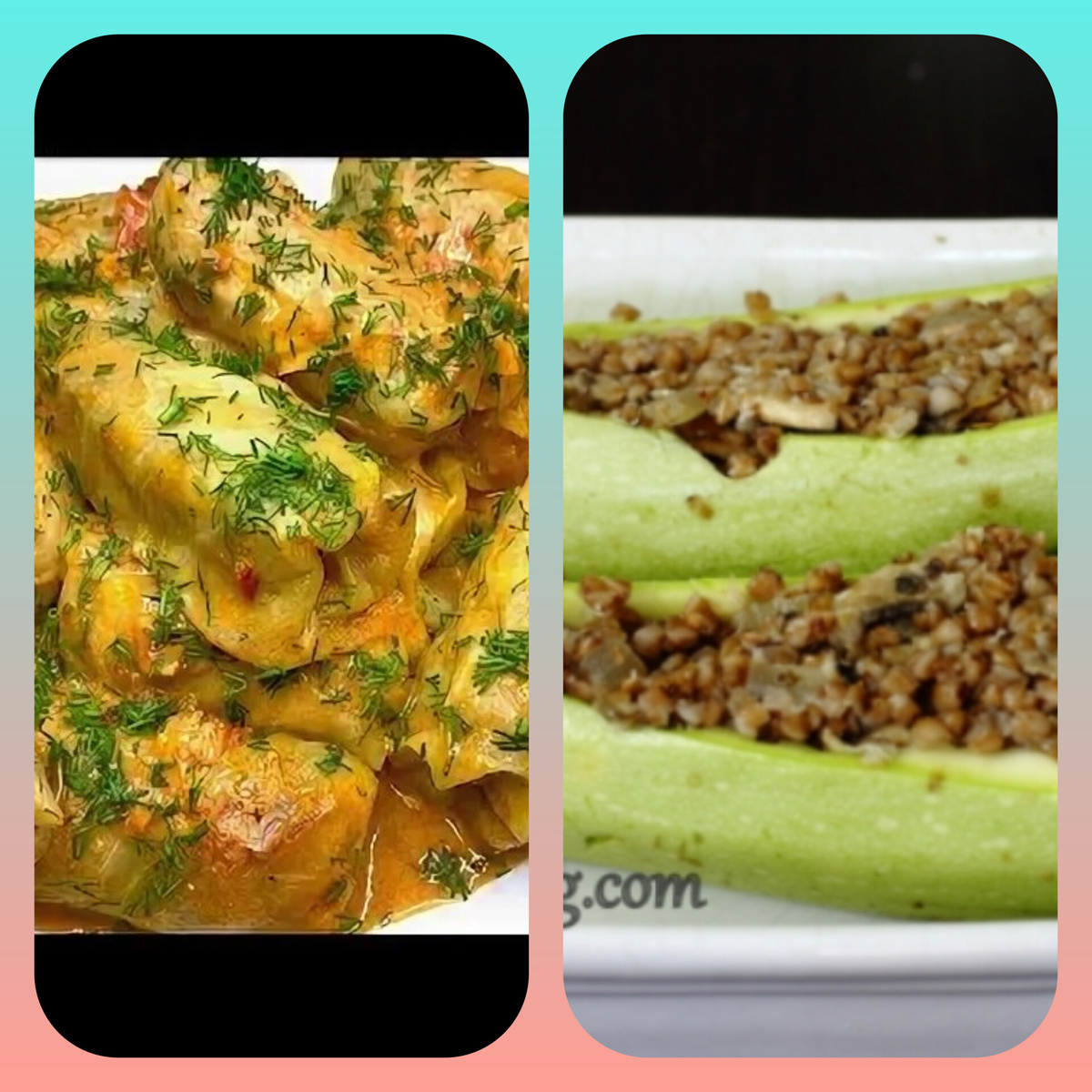 Гречневый голубцы.  Фаршированные.      кабачки