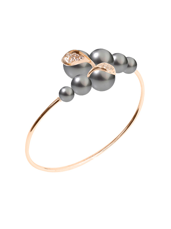 Браслет Utopia Flora Bloom из розового золота с черным жемчугом и бриллиантами