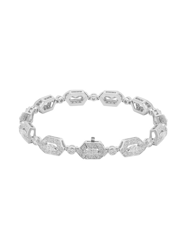 Браслет Mercury Classic из белого золота с бриллиантами
