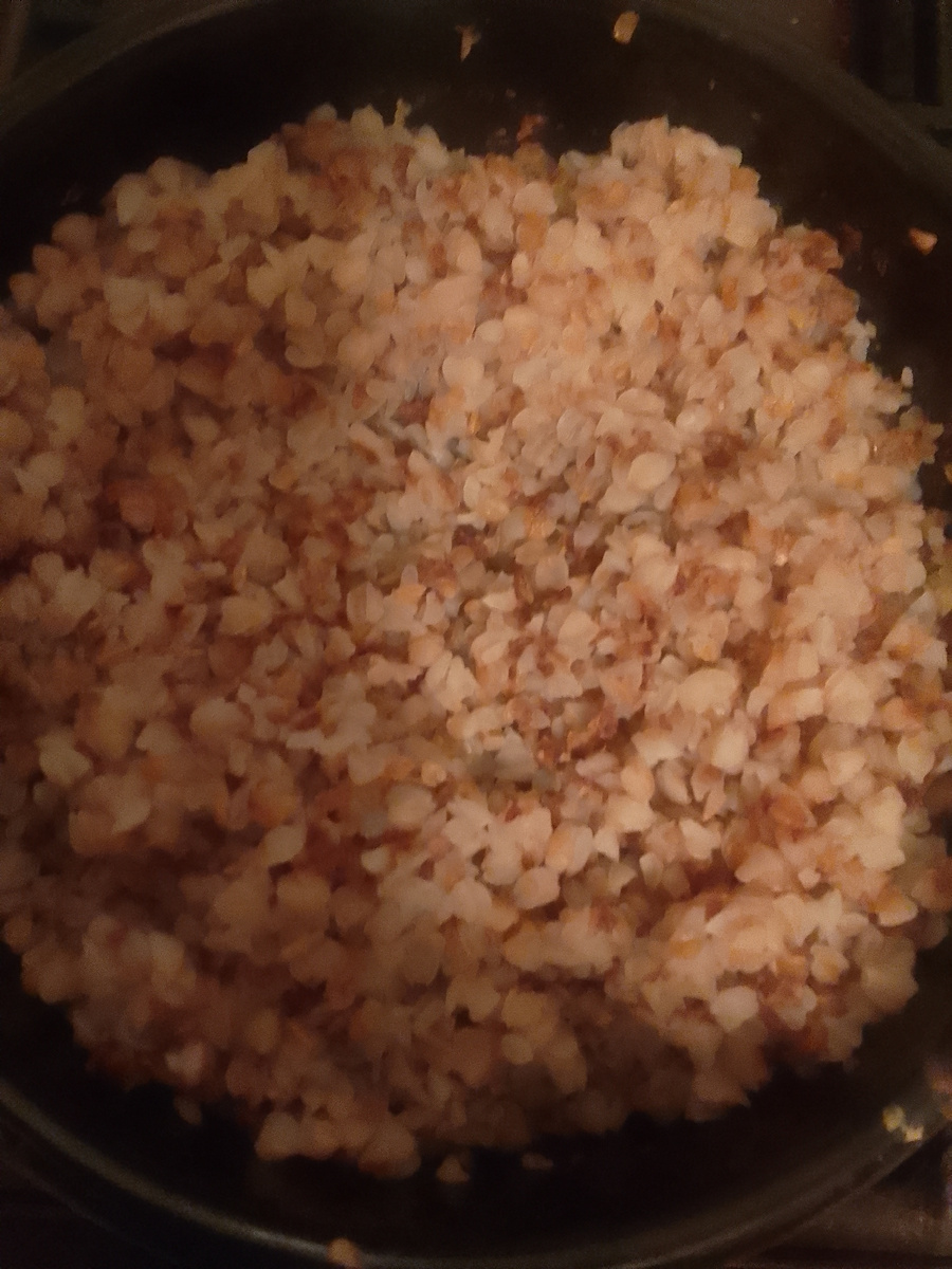 Запареная гречка.  