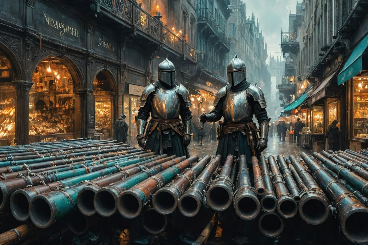 Рыцарь продаёт трубы