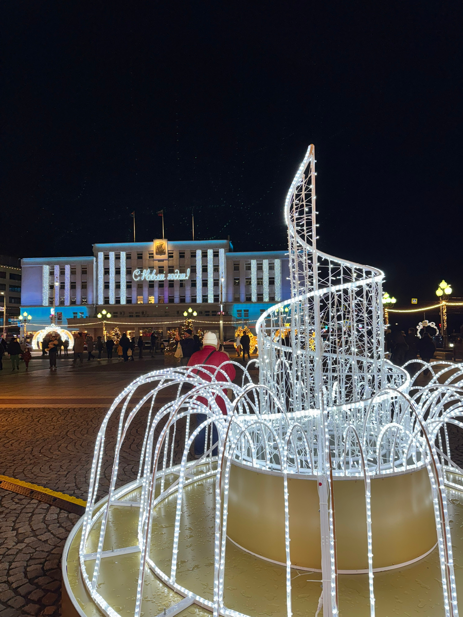 Даже зимой тут есть фонтаны.