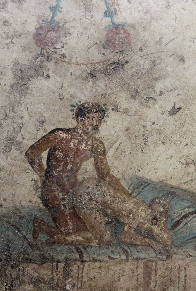 Фреска на раскопках в Помпеях