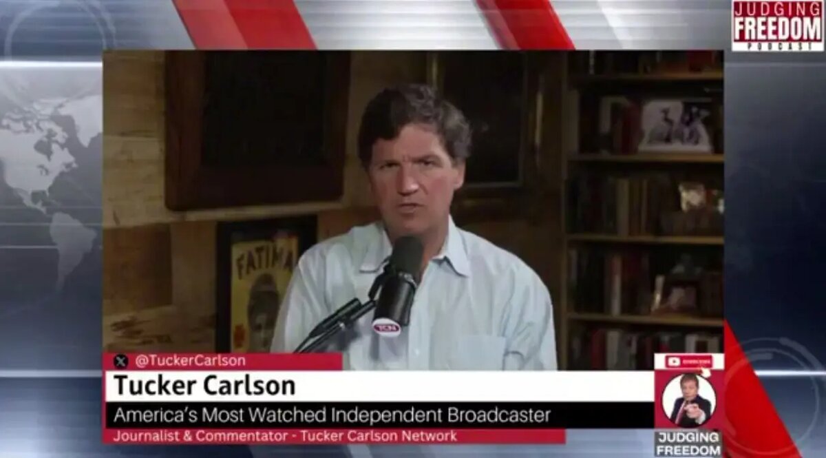    Такер Карлсон. Фото: скриншот из видео подкаста Judging Freedom.