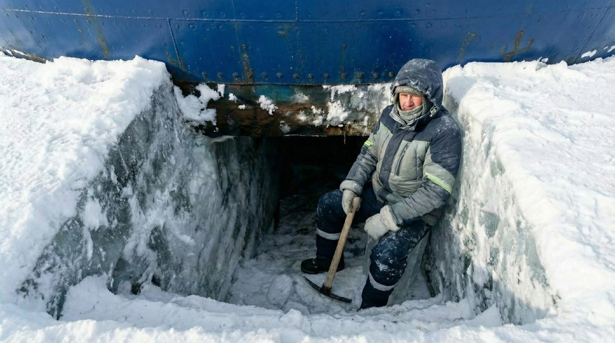 Спуск в рабочий кабинет выморозчика: одно неверное движение - и ледяная ловушка захлопнется