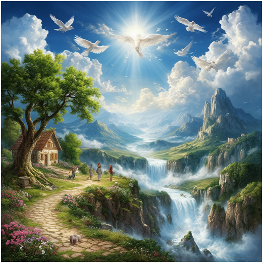 Сгенерировано ИИ- жизнь на Небесах.