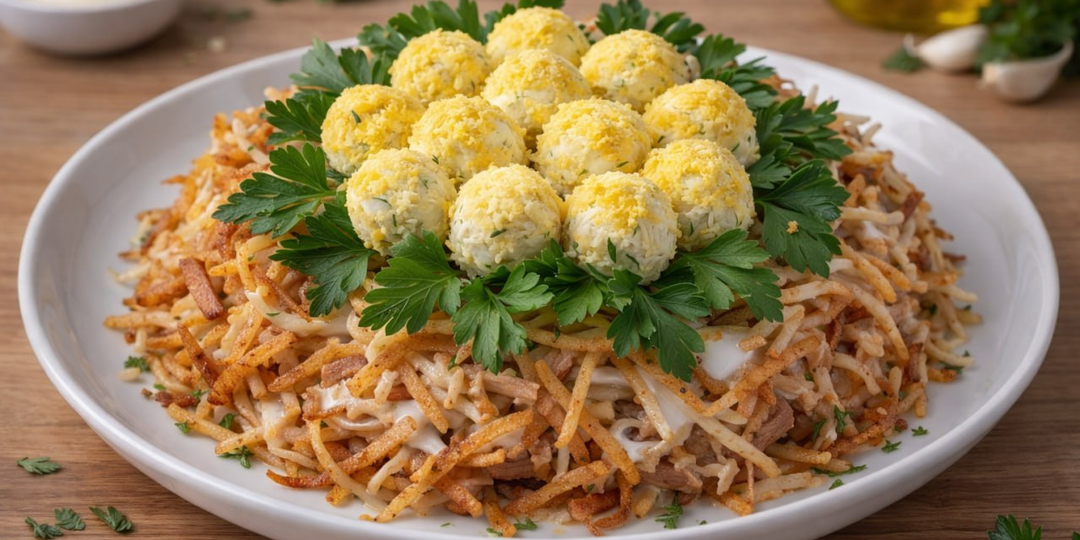 Мой любимый салат для праздничного стола «Кукушкино гнездо»