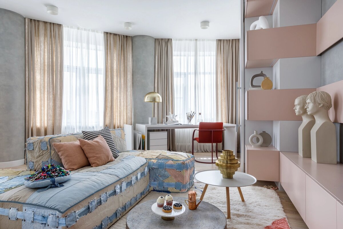 Гостиная с берберским ковром из коллекции Nomad Chic