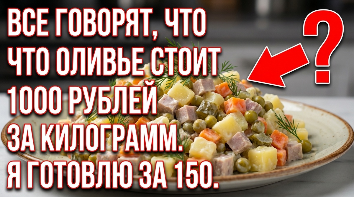 Все говорят, что оливье стоит 1000 рублей за килограмм. Я готовлю за 150.