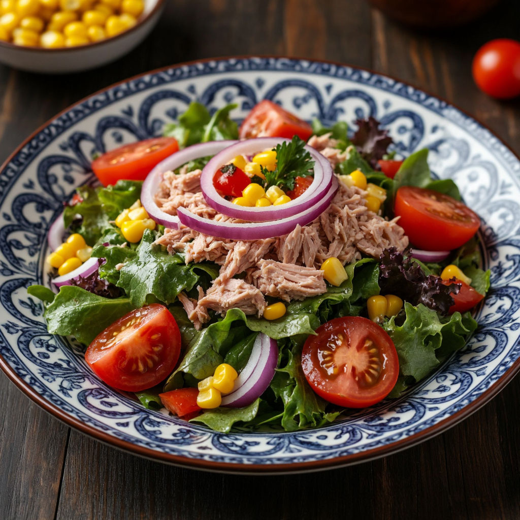 🌟 Средиземноморский салат с консервированным тунцом: свежесть и польза в каждой ложке! 🌟