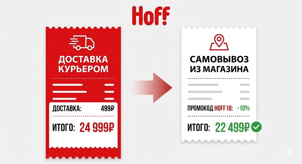 Стоимость доставки Hoff и как сэкономить на самовывозе.
