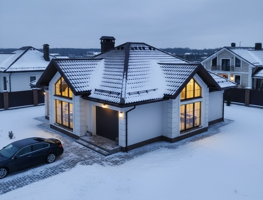 Дом с резино-полимерной кровлей Гумибо