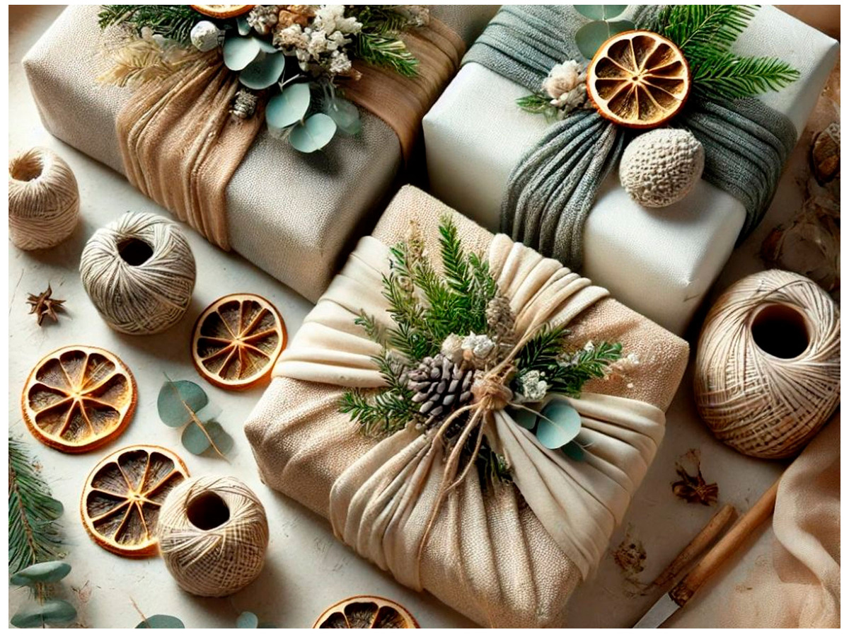 Упаковка из ткани для подарков. Фото из сети Интернет, сгенерировано ИИ.