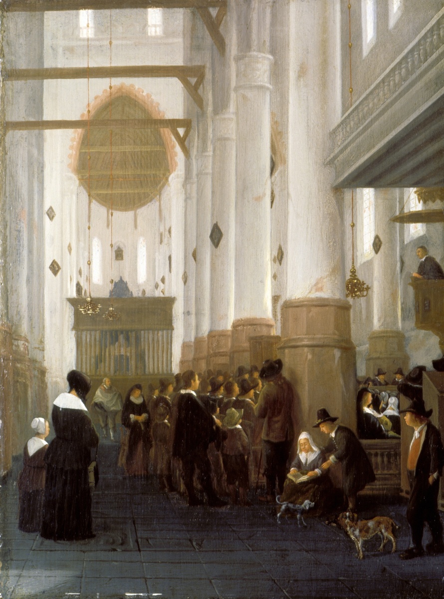 Проповедь в церкви в Делфте.
Голландская школа. Круг Хендрика Корнелиса ван дер Влита (1611-1675)
Дерево, масло. 35 × 26,5 см
Из коллекции Государственного музея истории религии
