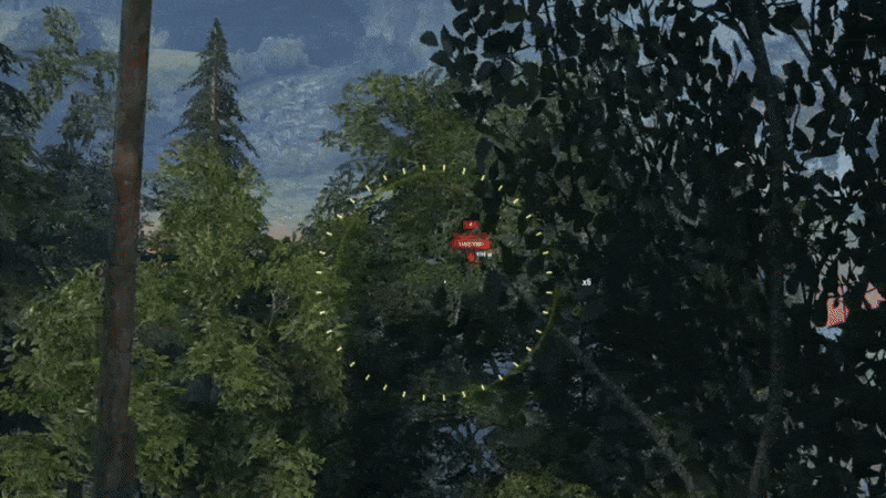 Выстрел на 500м практически без упреждения.