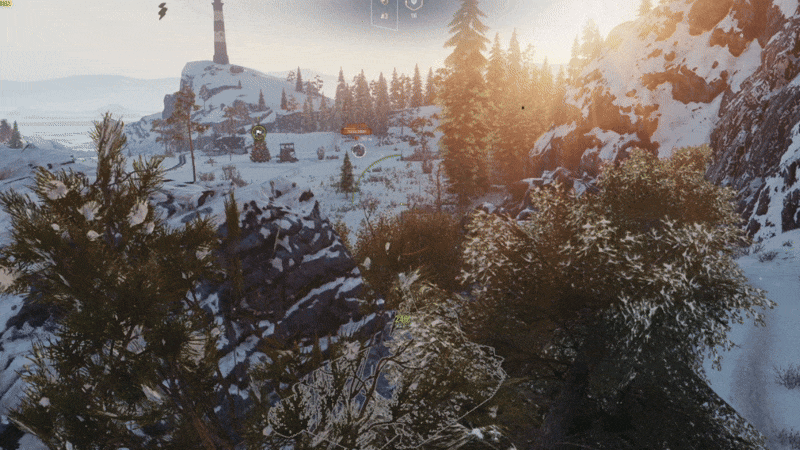 Стоим задом к кусту и быстро покидаем позицию после выстрела. Ответный огонь практически невозможен.