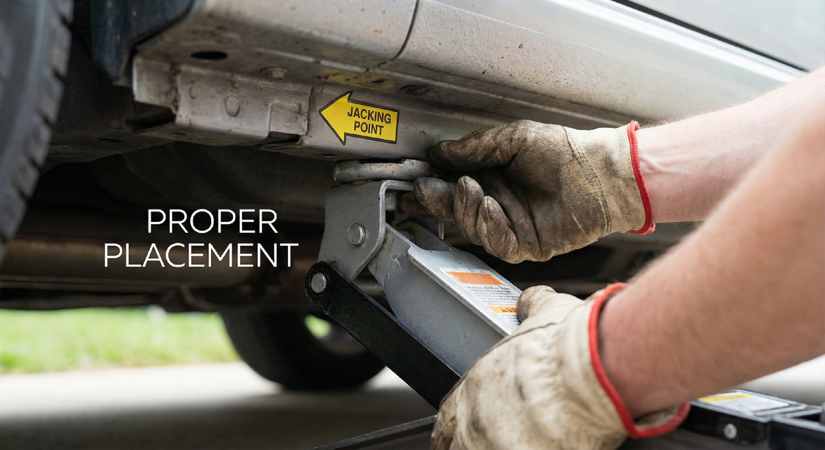 Правильная установка домкрата — ключевой момент, от которого зависит безопасность.

