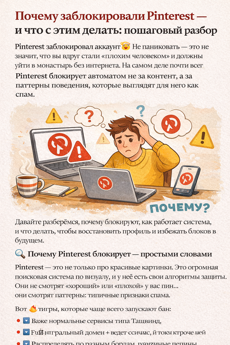 Почему заблокировали Pinterest — и что с этим делать: пошаговый разбор