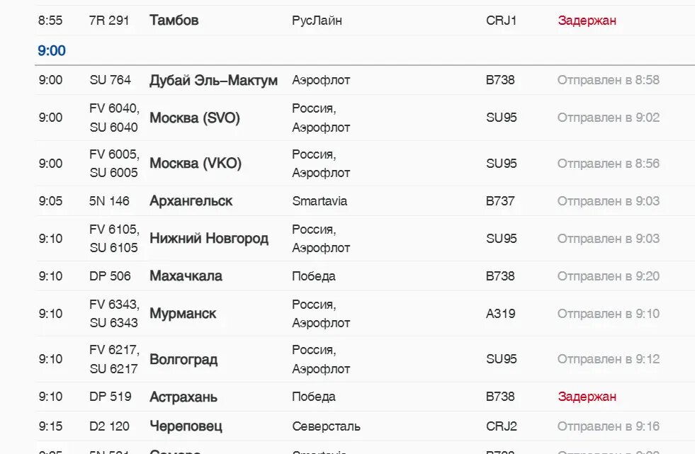    Фото: скриншот онлайн-табло аэропорта Пулково