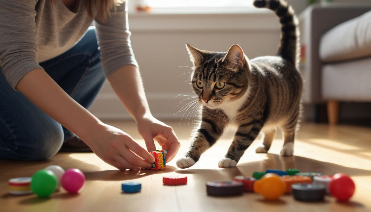 Несколько простых приёмов, чтобы отучить кошку охотиться за ногами