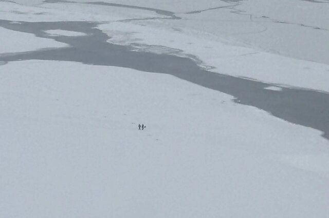    Мужчин заметили на большой льдине. Фото: Из личного архивa/ Фото предоставлено Виталием Юрьевым