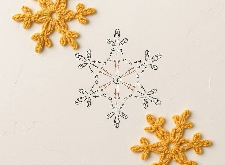 11 снежинок крючком. Схемы