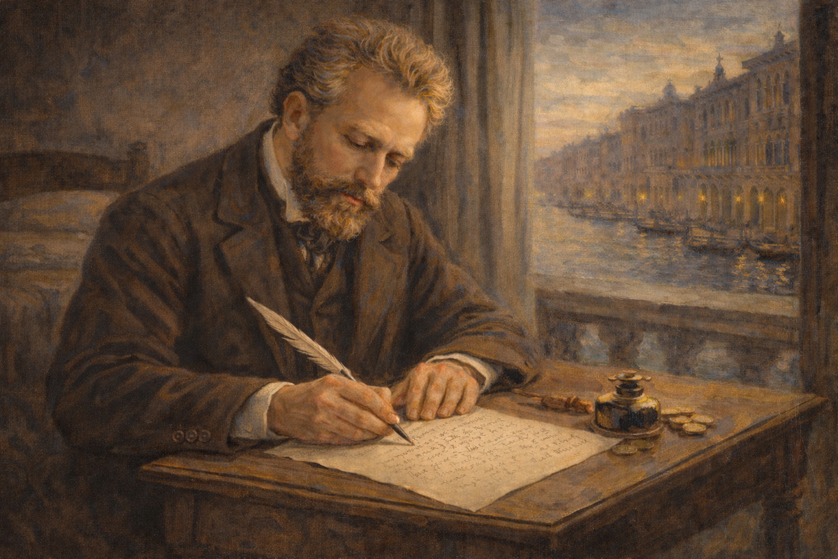 Пётр Чайковский в Венеции, декабрь 1877 года.