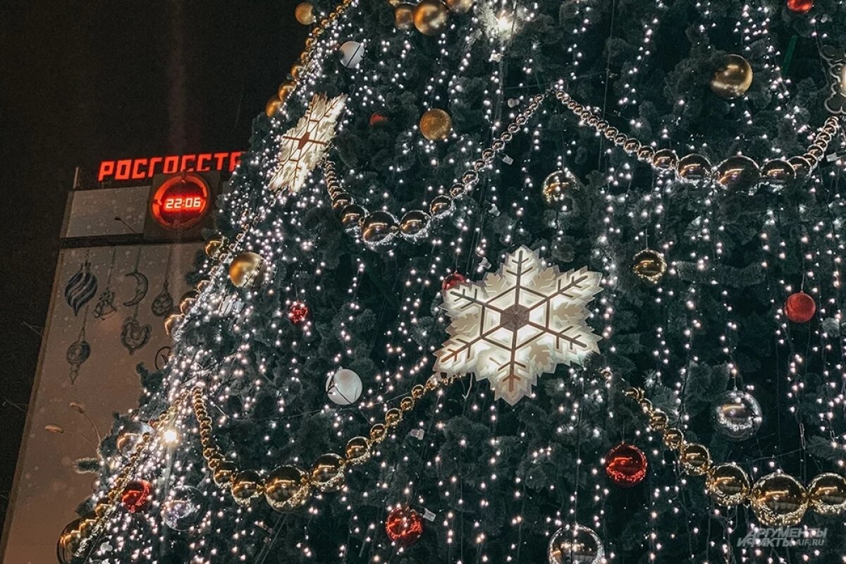    В Краснодаре стоится церемония торжественного открытия новогодних елок