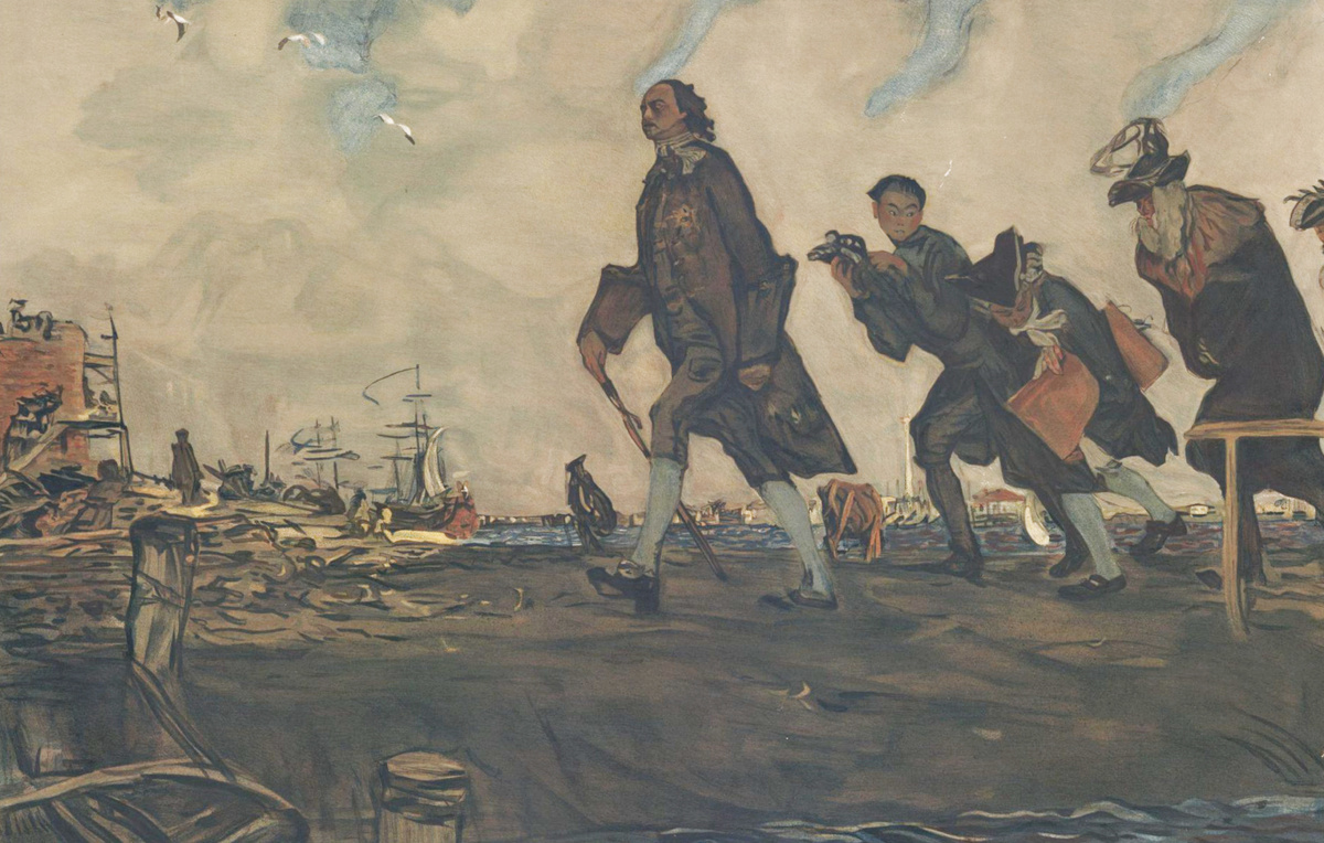    Репродукция картины Валентина Серова "Петр Великий", 1909 год  Из собрания Исторического музея