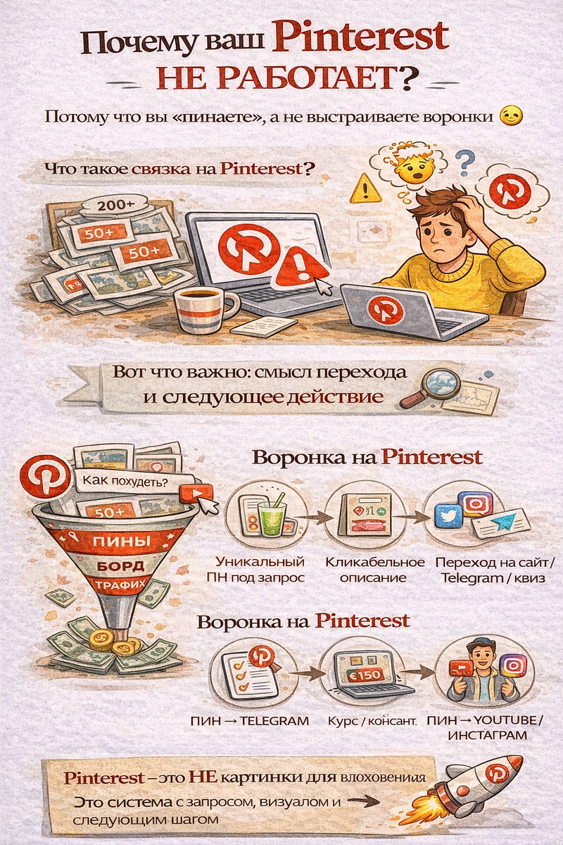 Почему ваш Pinterest не работает? Почему Пинтерест не растет и не приводит клиентов?
