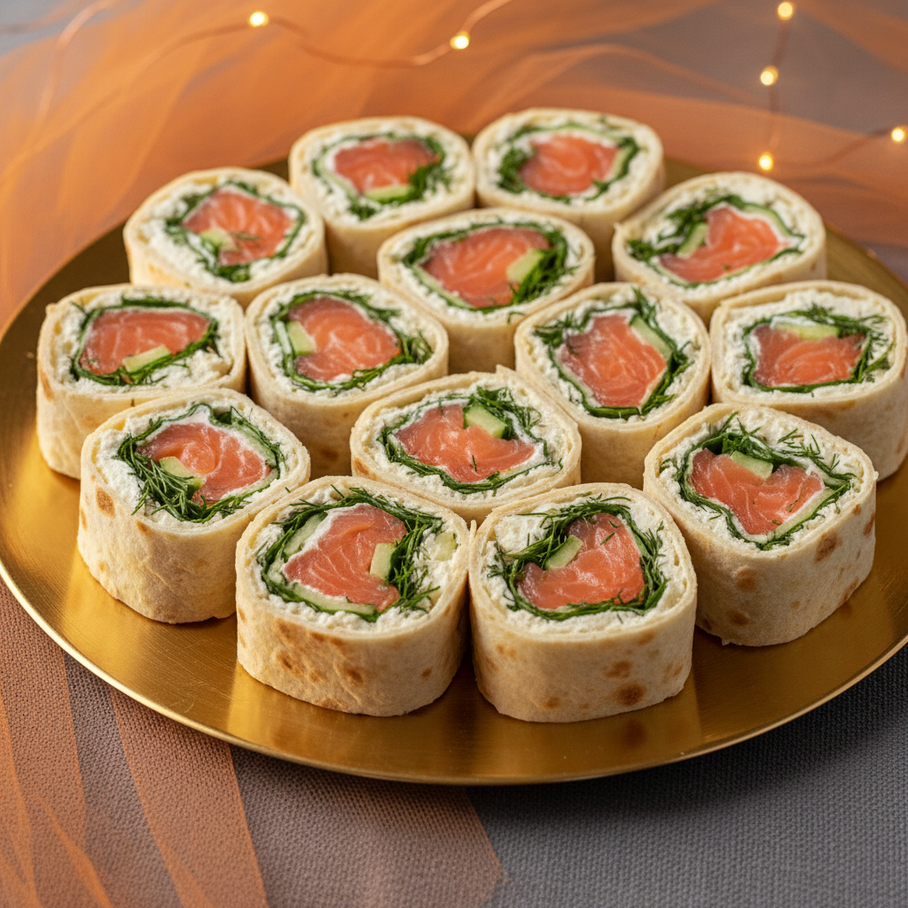 Лаваш с красной рыбой и сливочным сыром