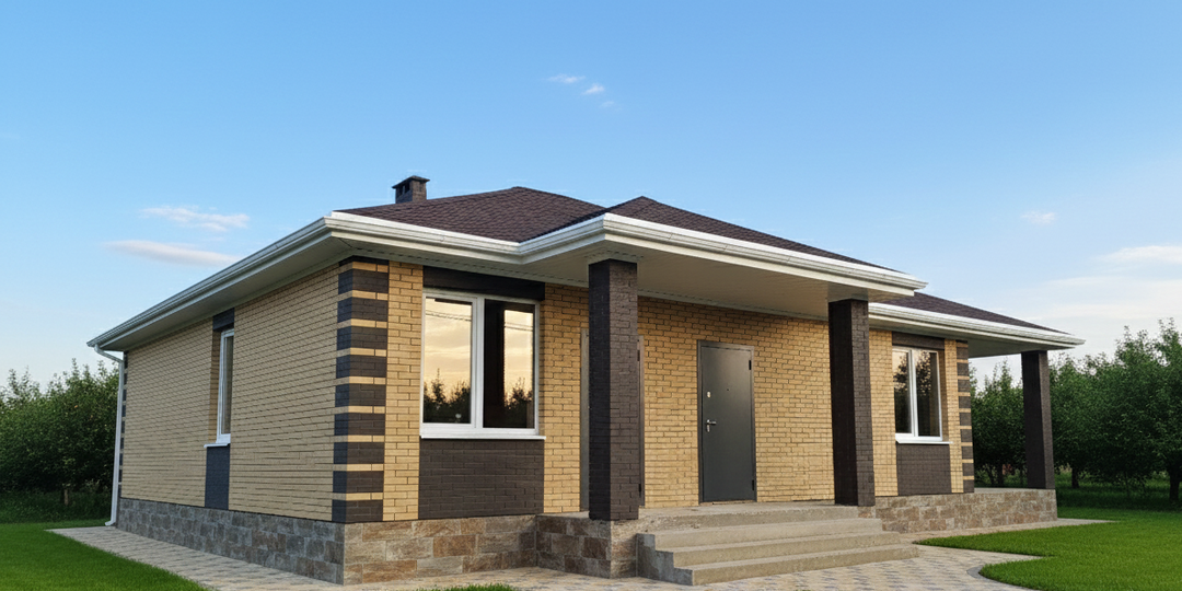 Идеальный одноэтажник 111 м²: 3 большие спальни и терраса 18 м² для уютных вечеров!