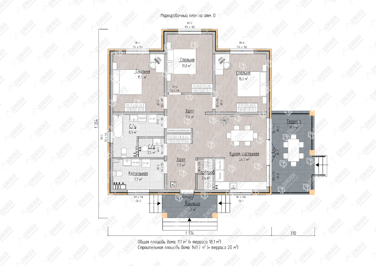 Проект разработан архитектором ООО "СК "Домовой" (г. Краснодар)