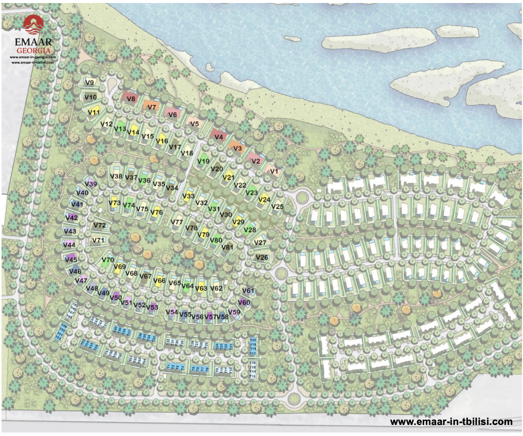 Мастер-план первой очереди продаж проекта EMAAR Тбилиси