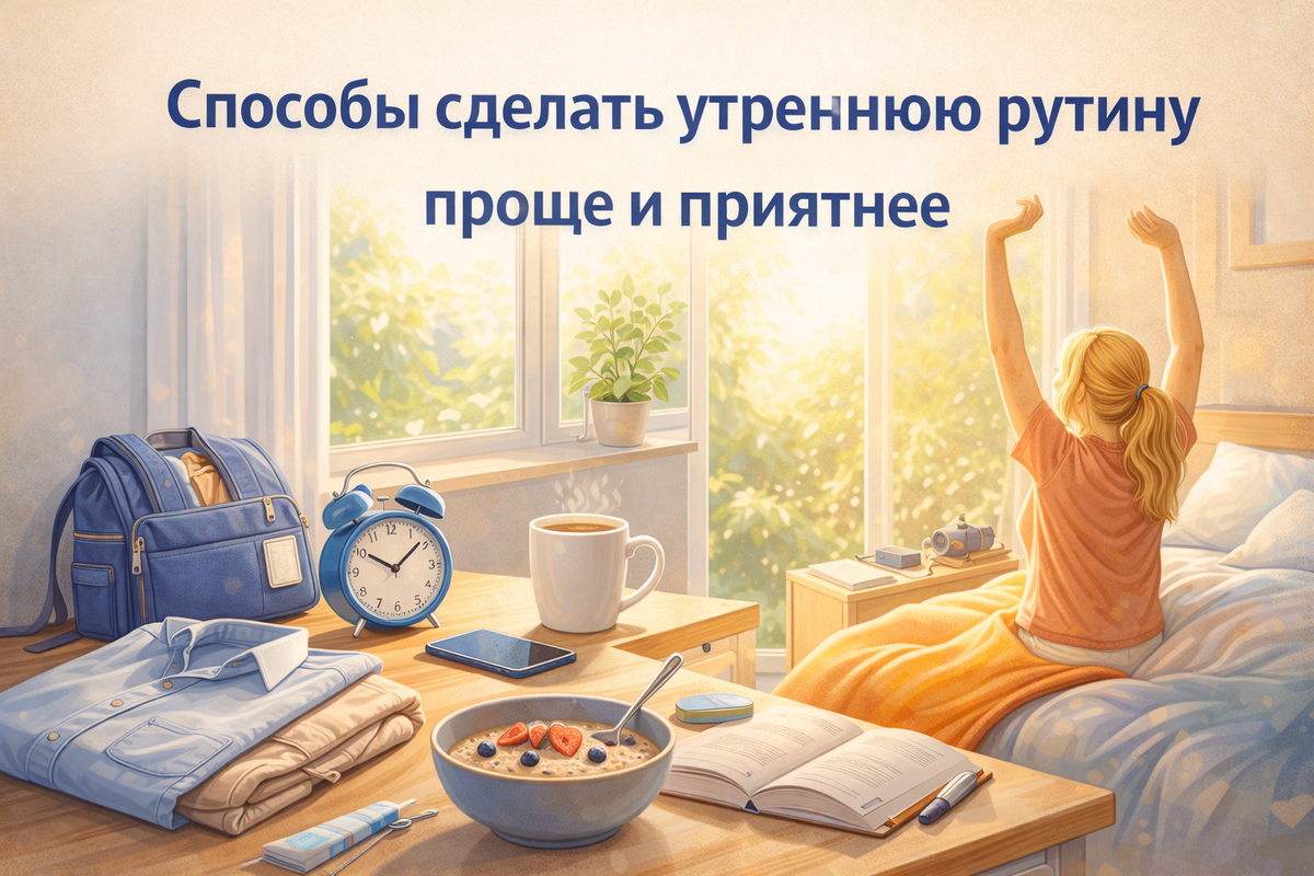 Утренняя рутина в светлой квартире