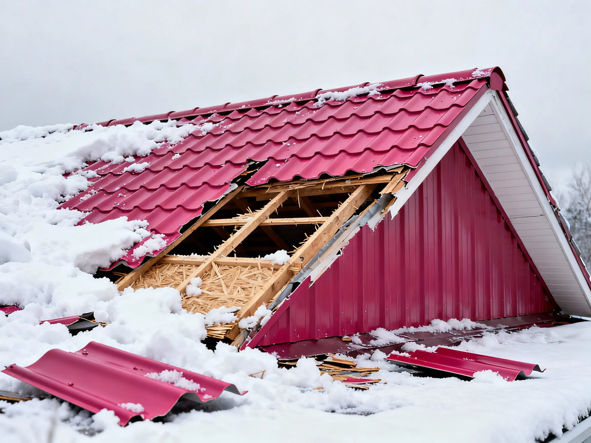 Снег лёгкий, ондулин — лёгкий. Только расстояние между досками оказалось самым тяжёлым аргументом в их диалоге. И ондулин проиграл.