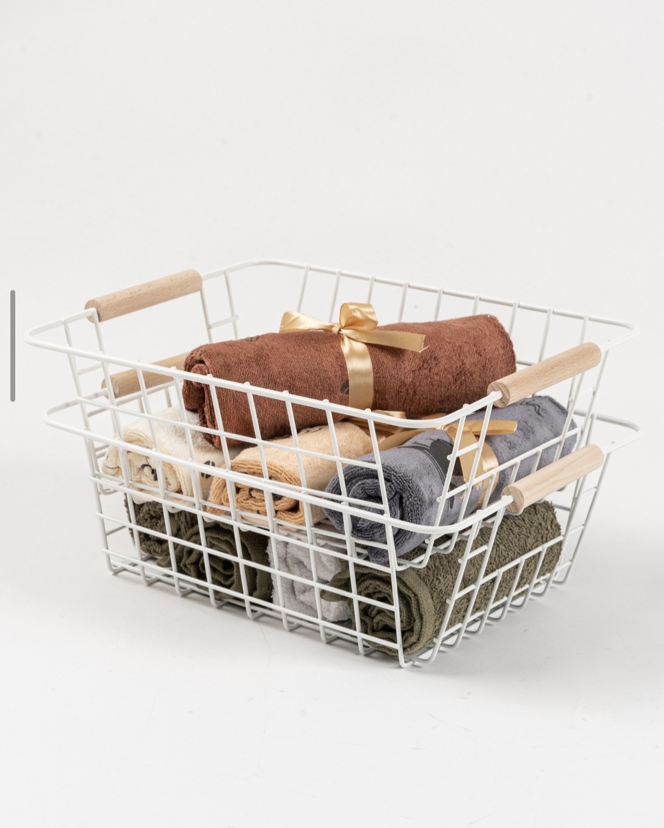 купить металлическую корзину с деревянными ручками с доставкой